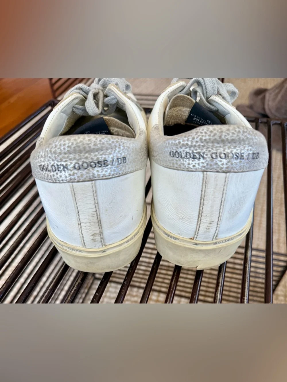 Golden Goose Hi Star Sneakers Sz 40 White Silver Star Italy - Picture 4 of 11